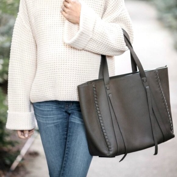 All Saints Ray East West Leather Tote WB092M in Musk Brown - Picture 2 of 16